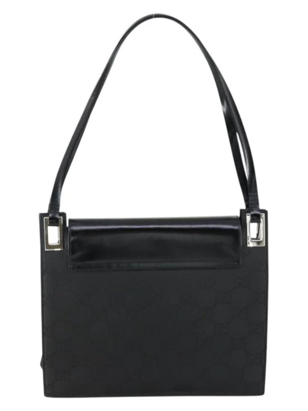 GUCCI GG Canvas Shoulder Bag Nylon Black Silver 001 3132 Auth 154414 - Picture 3 of 16